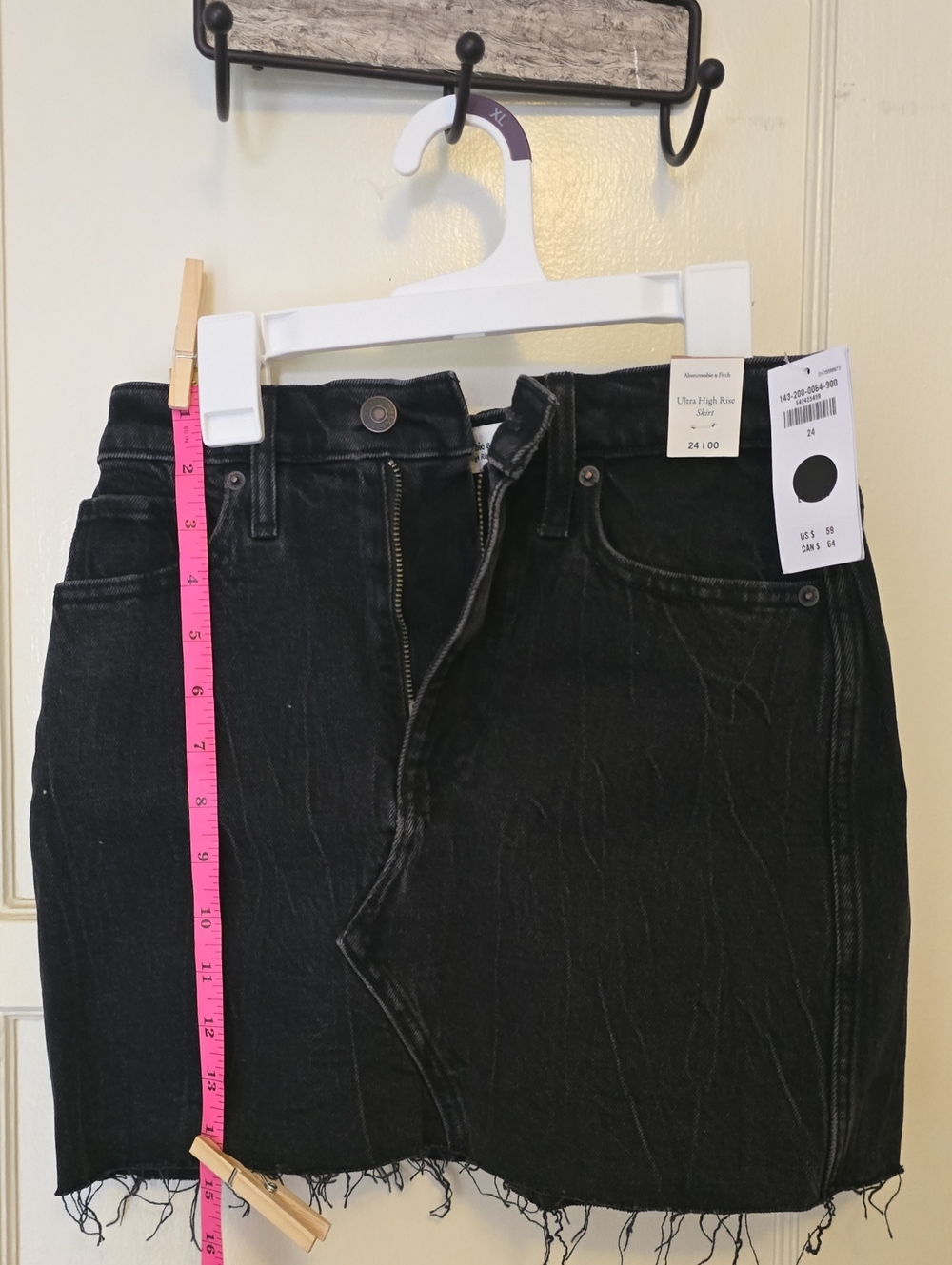 Abercrombie & Fitch Black High-Rise Denim Skirt 24 | 00